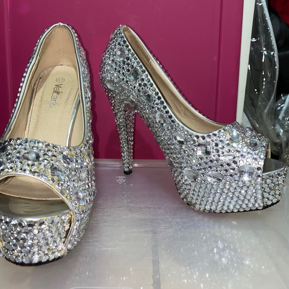 Silver Diamond Heels